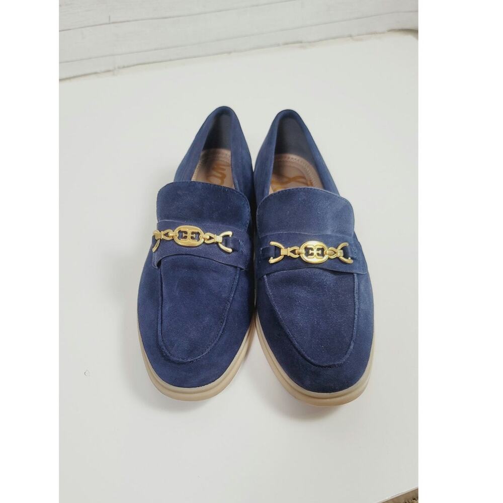 SAM EDELMAN KYANA LOAFERS IN NAVY SUEDE, SZ 9